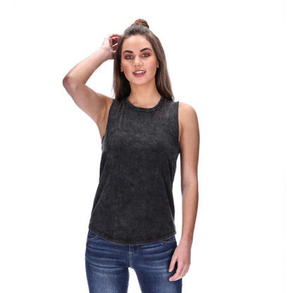 womens distressed black tank