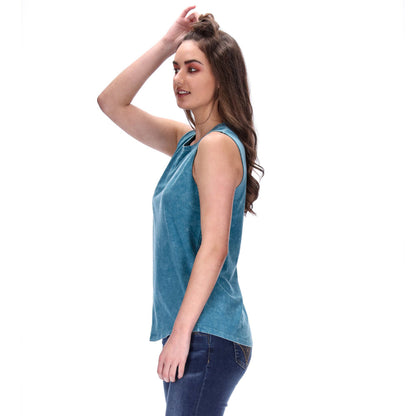 Chicago Singlet Distressed Teal