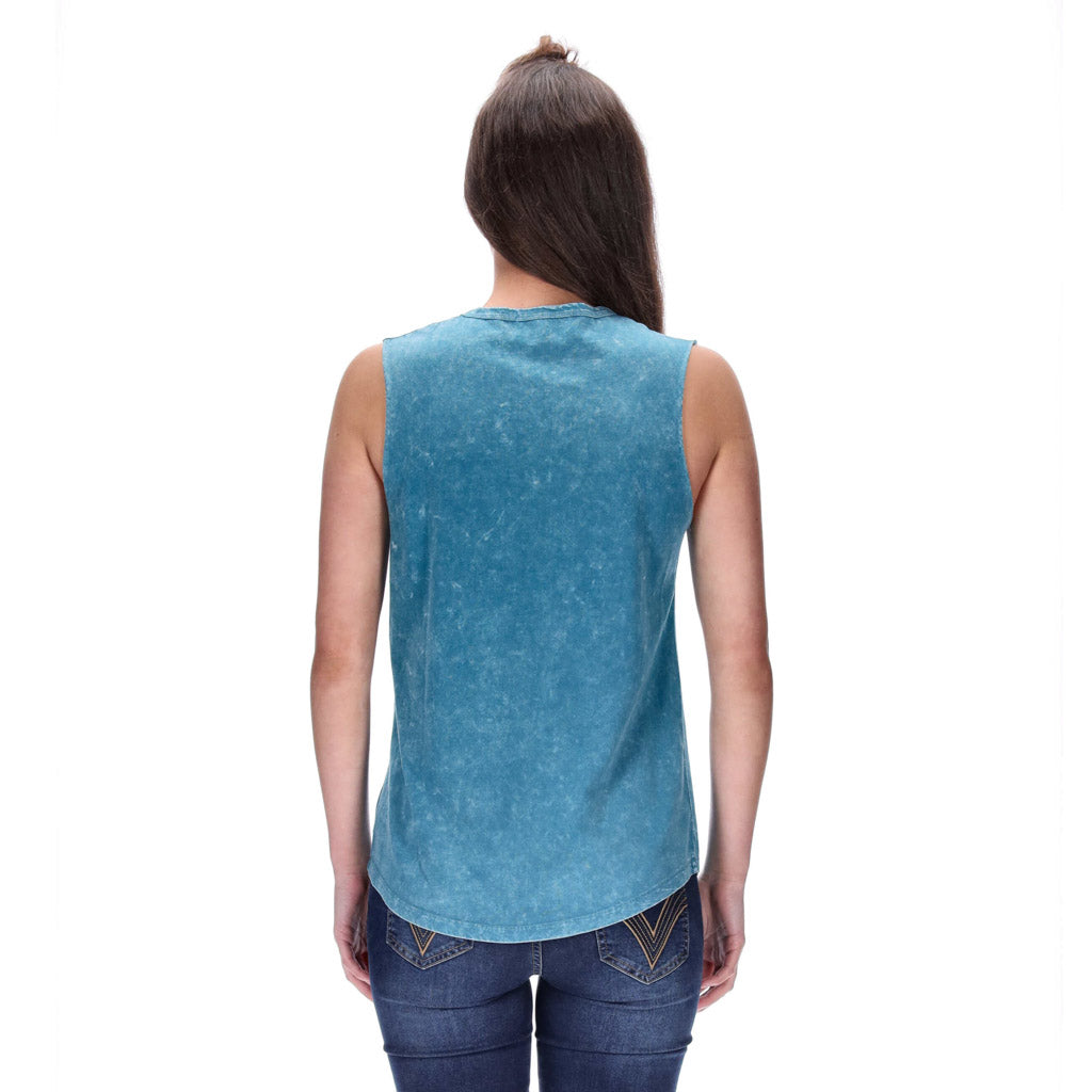 Chicago Singlet Distressed Teal