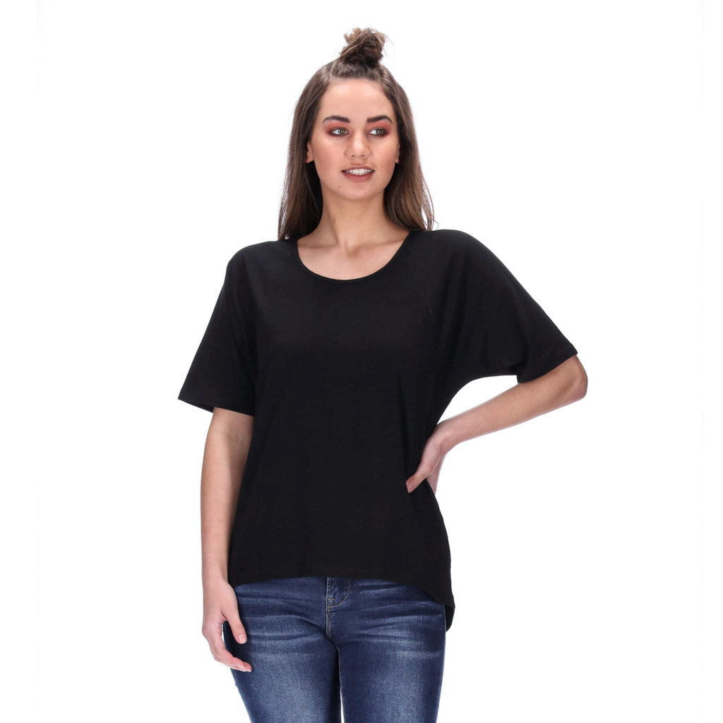 loose fit black tee