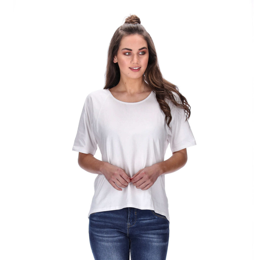 loose fit white womens tee