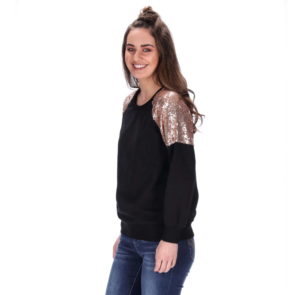 Courtney Sweater Black/Rosegold