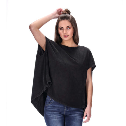 one size distressed black tee