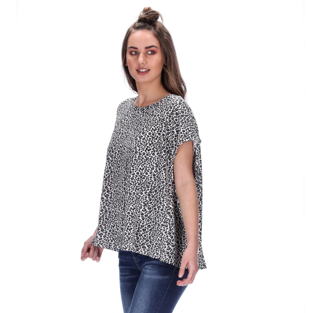 Cruz Tee White Leopard