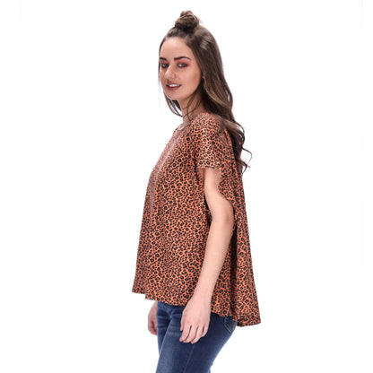 Cruz Tee Rust Leopard