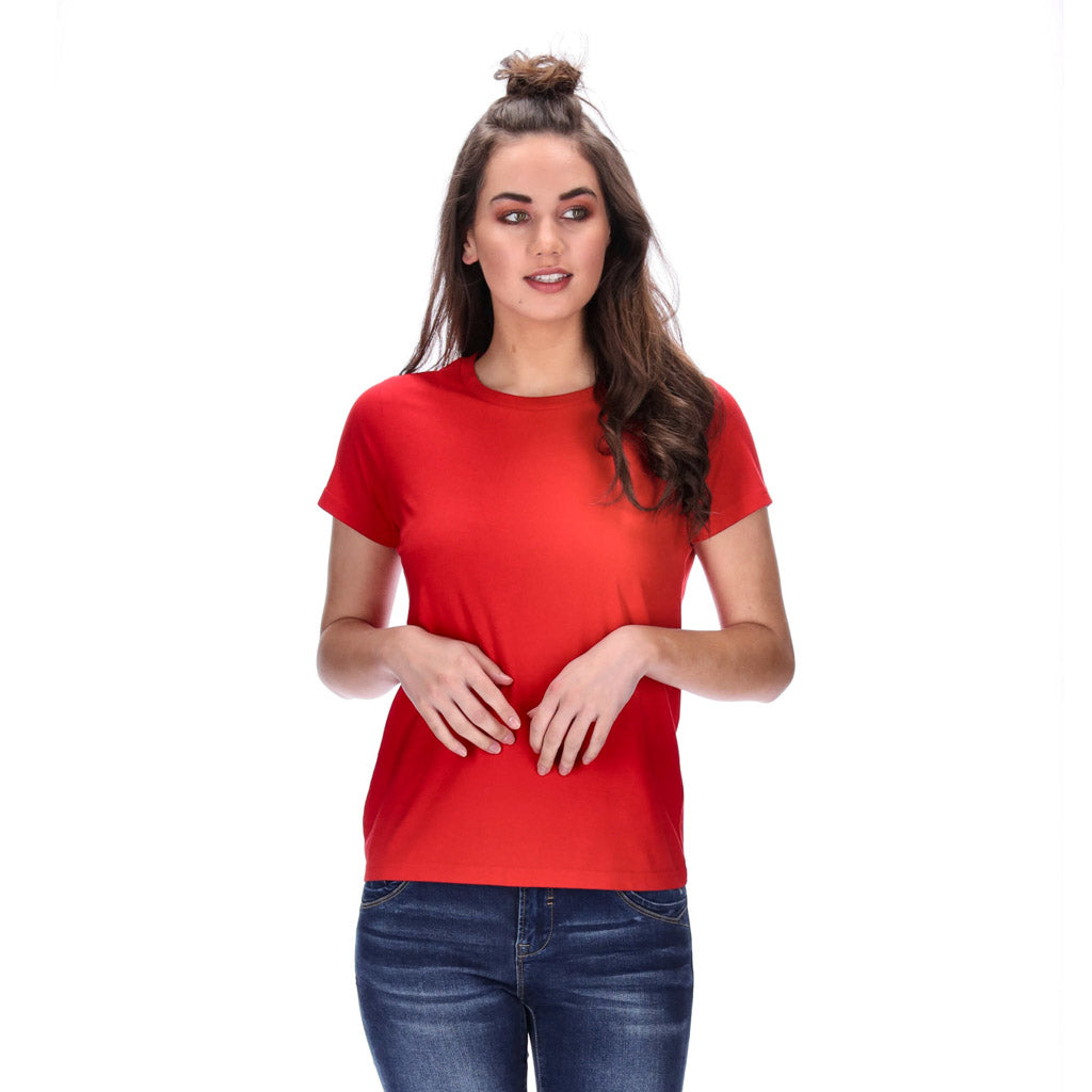 womens basic red tee