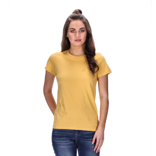 womens basic mustard tee