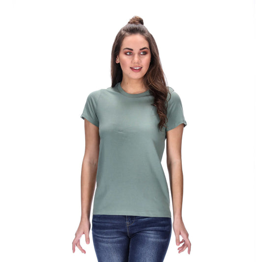 womens basic sage green tee