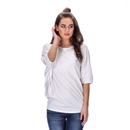 batwing sleeved tee white