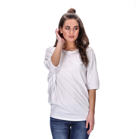 batwing sleeved tee white
