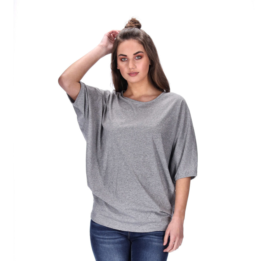 batwing sleeved tee grey marle