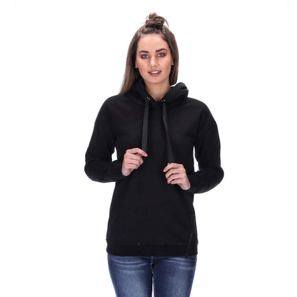 zip detail womens black hoodie