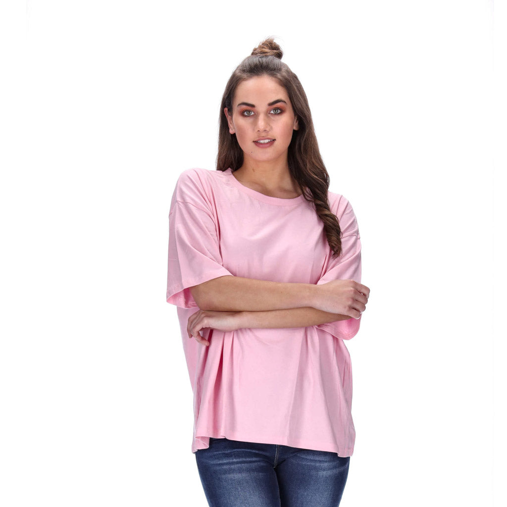 oversized womens tee pink
