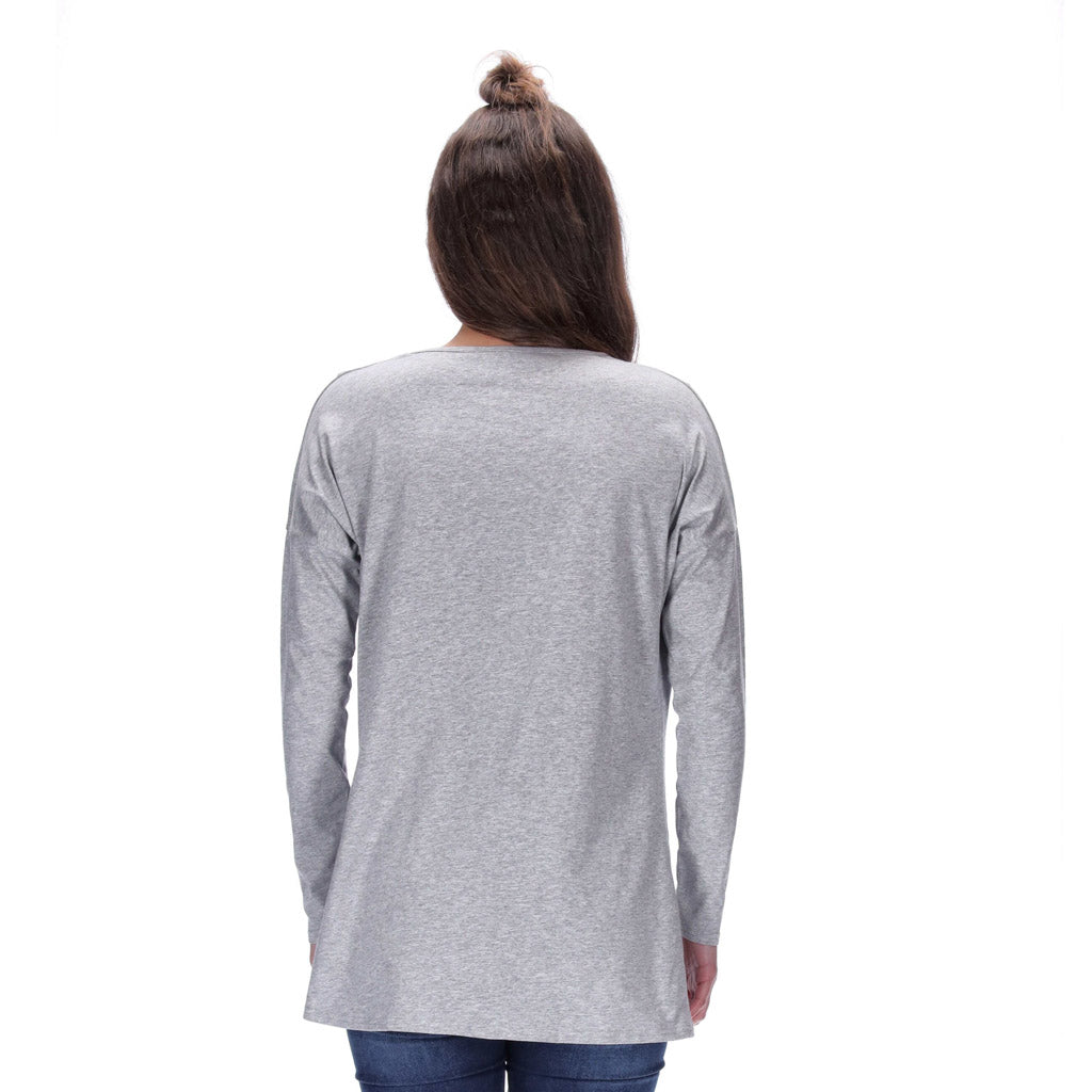 Hailey Long Sleeve Top Grey Marle