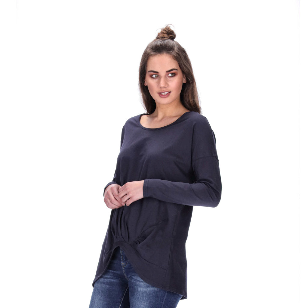 Hailey Long Sleeve Top Navy