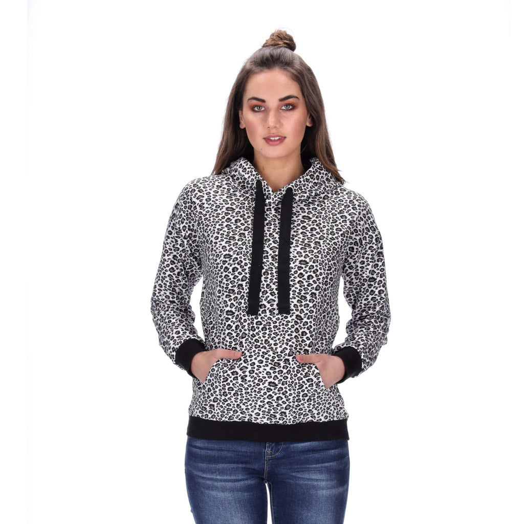 womens leopard print hoodie