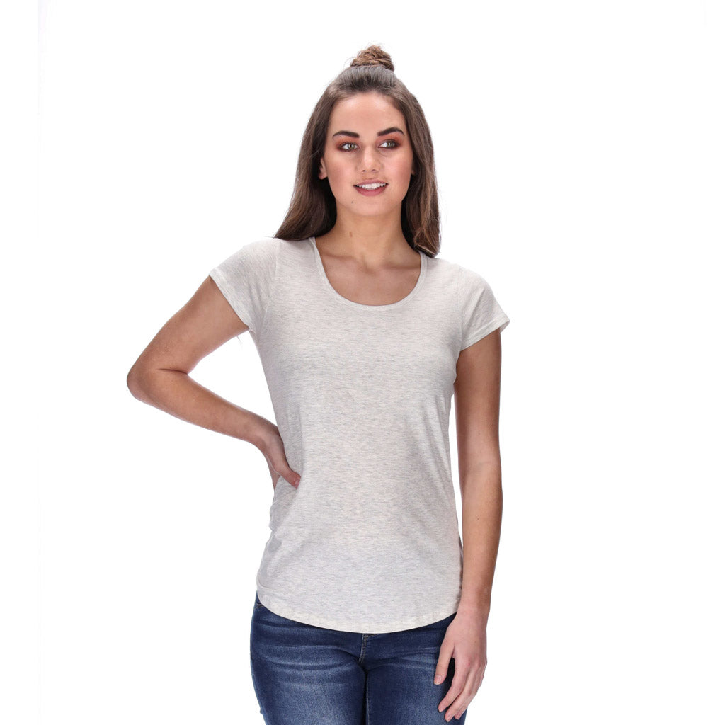 womens oatmeal marle tee