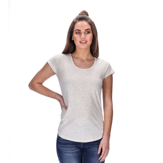 womens oatmeal marle tee