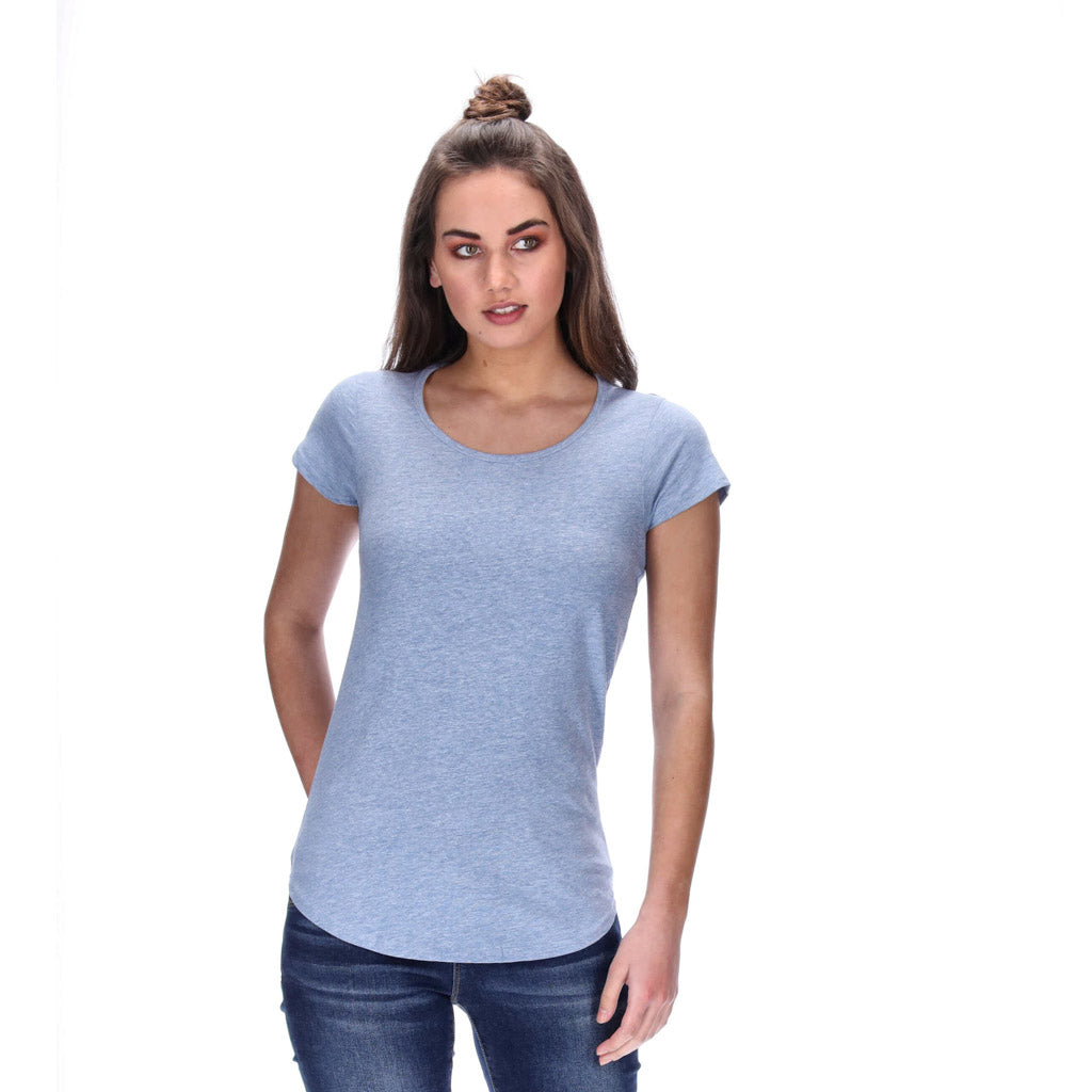 womens light blue marle tee