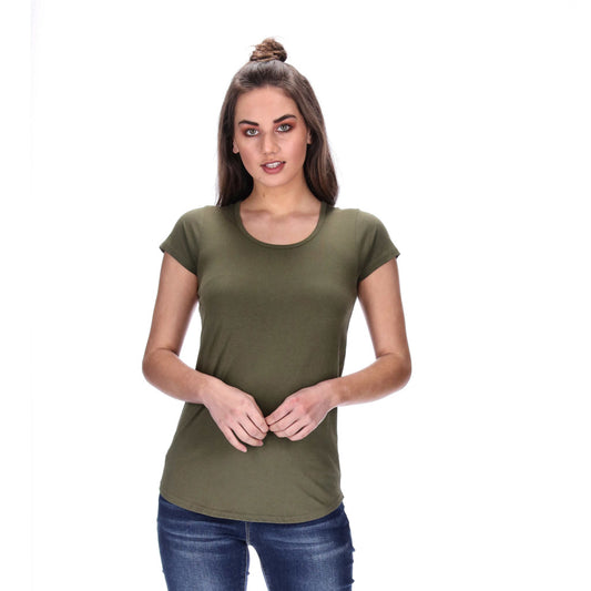 womens army green tee