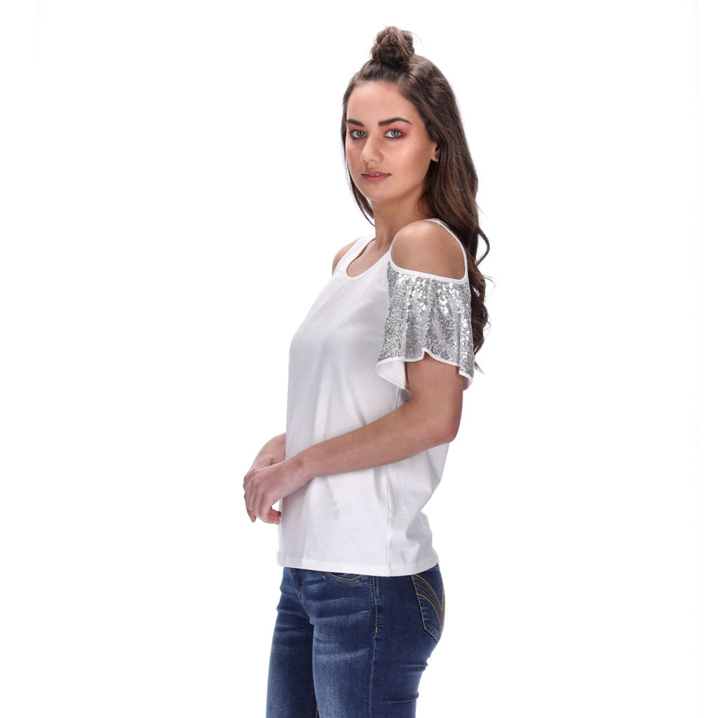 Josie Tee White/Silver