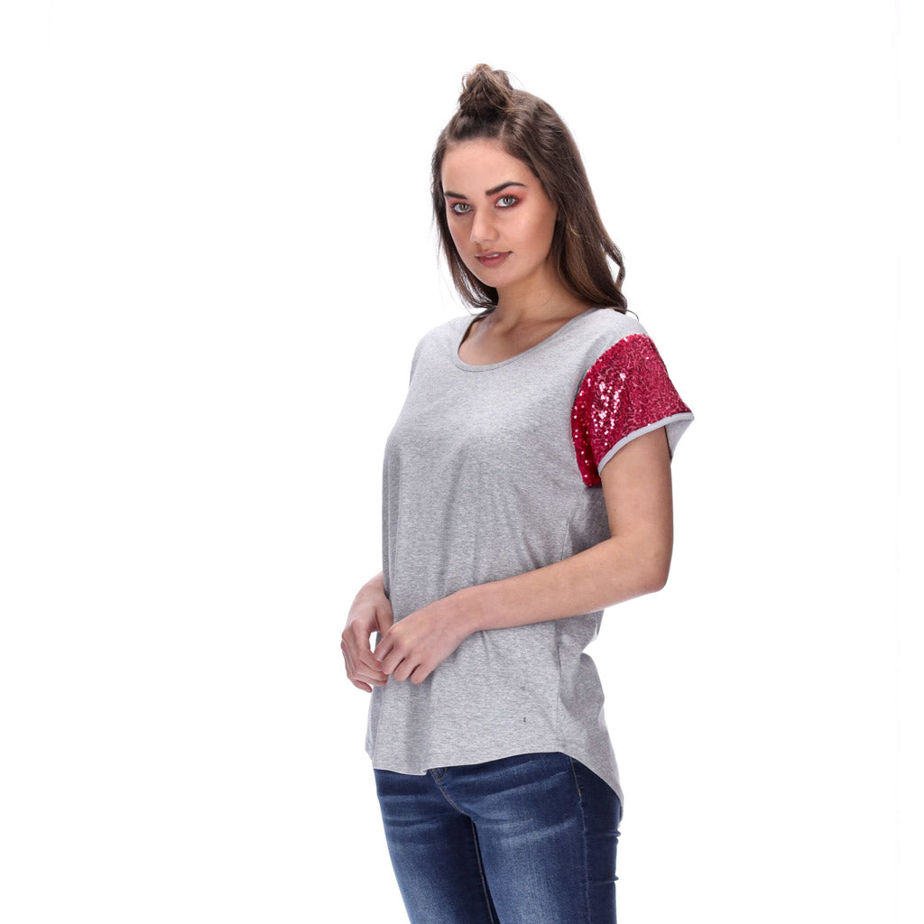Kali Tee Grey/Dark Pink