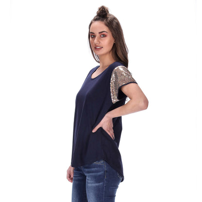 Kali Tee Navy/Rose Gold