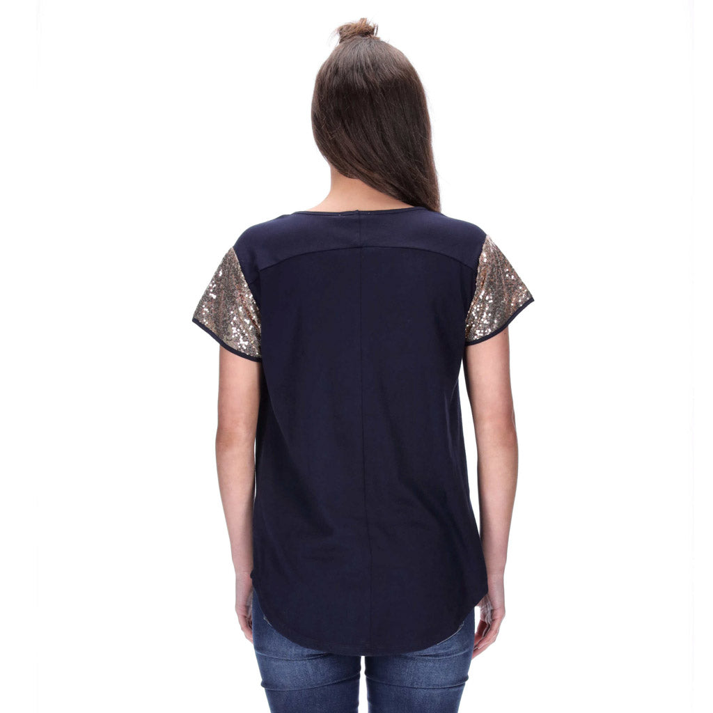 Kali Tee Navy/Rose Gold