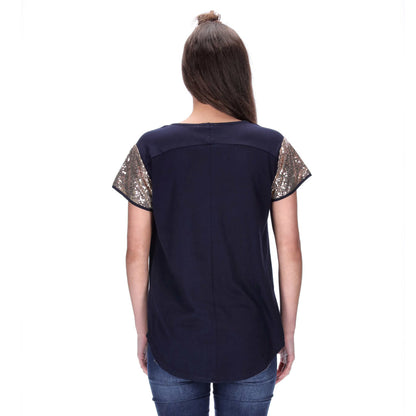 Kali Tee Navy/Rose Gold