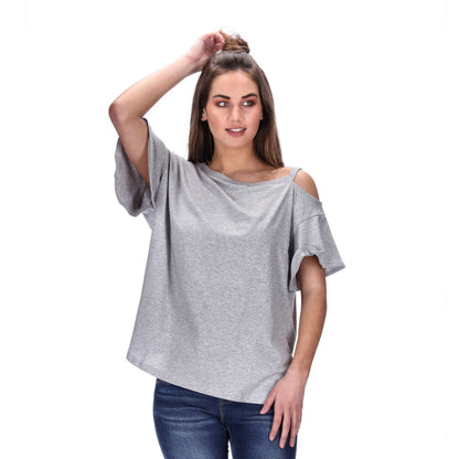 shoulder detail grey tee
