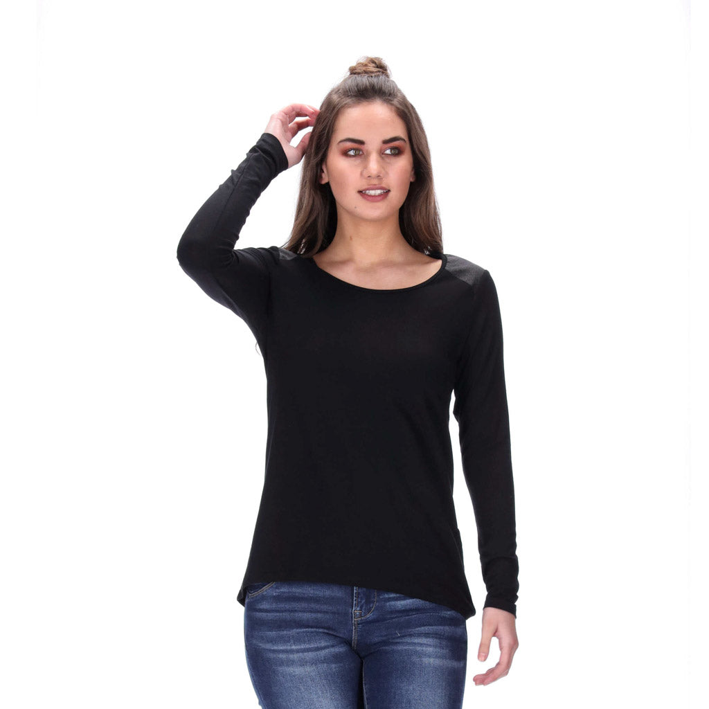 basic womens black long sleeve