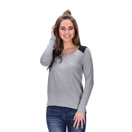 basic womens grey long sleeve
