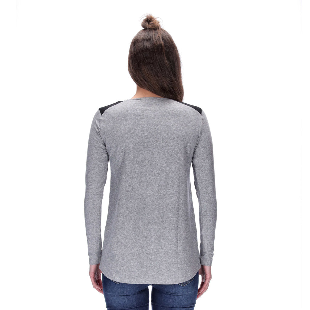 Kiara Long Sleeve Top Grey/Black