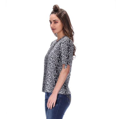 Leopard Tee Grey