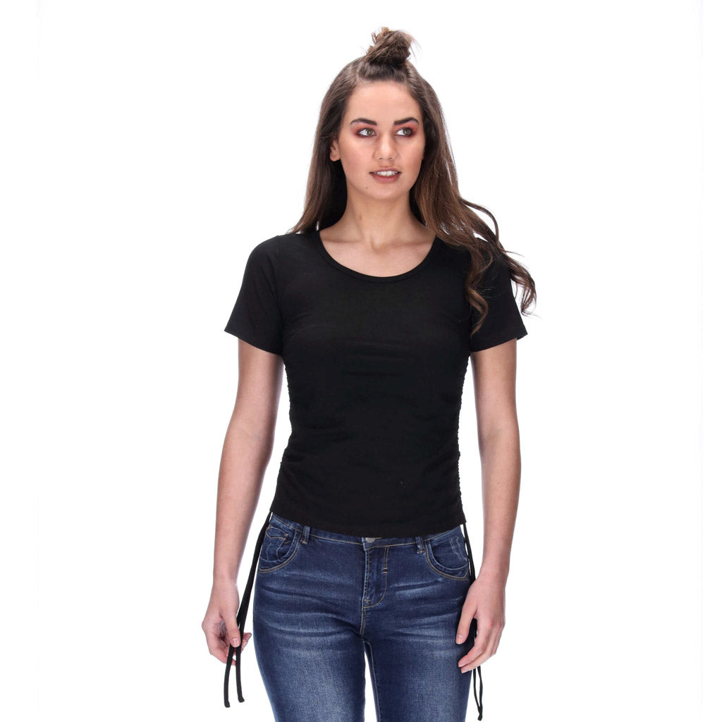 ruched tee black