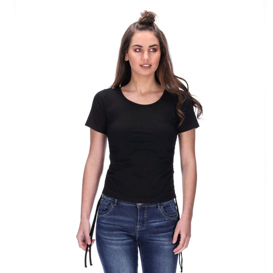 ruched tee black
