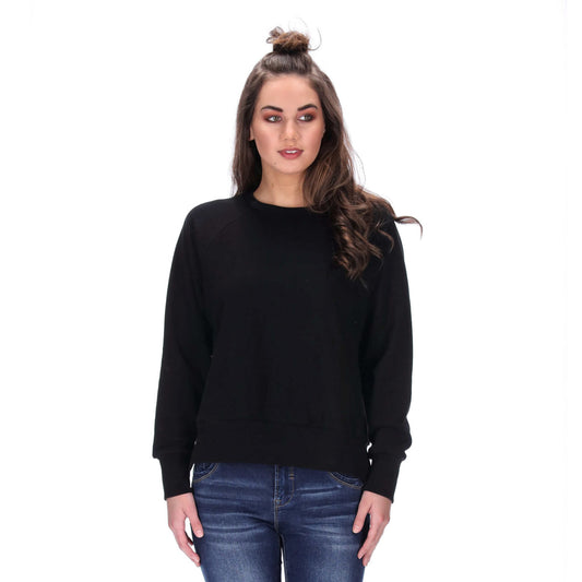 womens basic crew neck sweater black