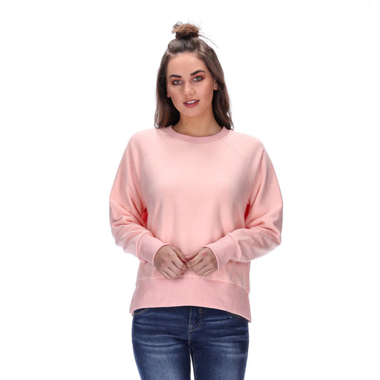 womens basic crew neck sweater pink