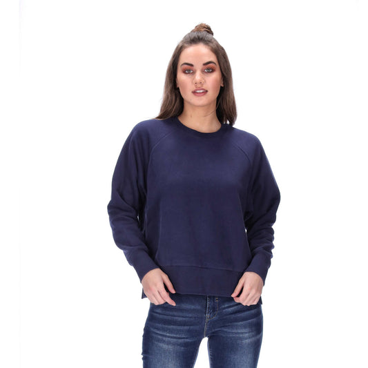 womens basic crew neck sweater navy blue
