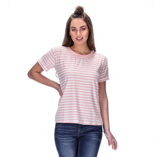 pink and white striped womens tee