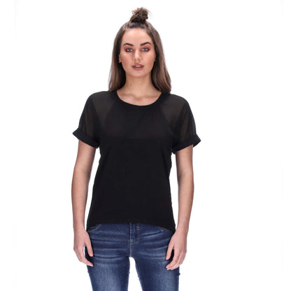 womens chiffon tee black