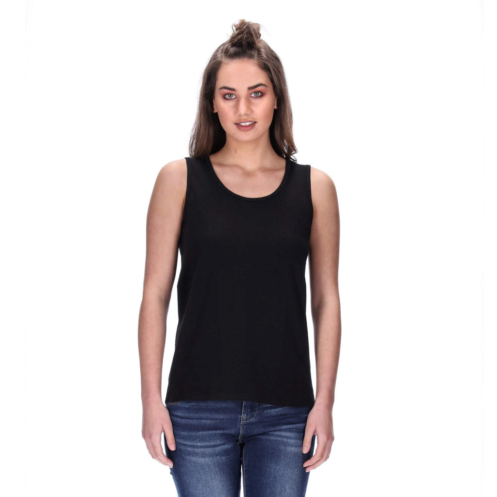 wide strap singlet black