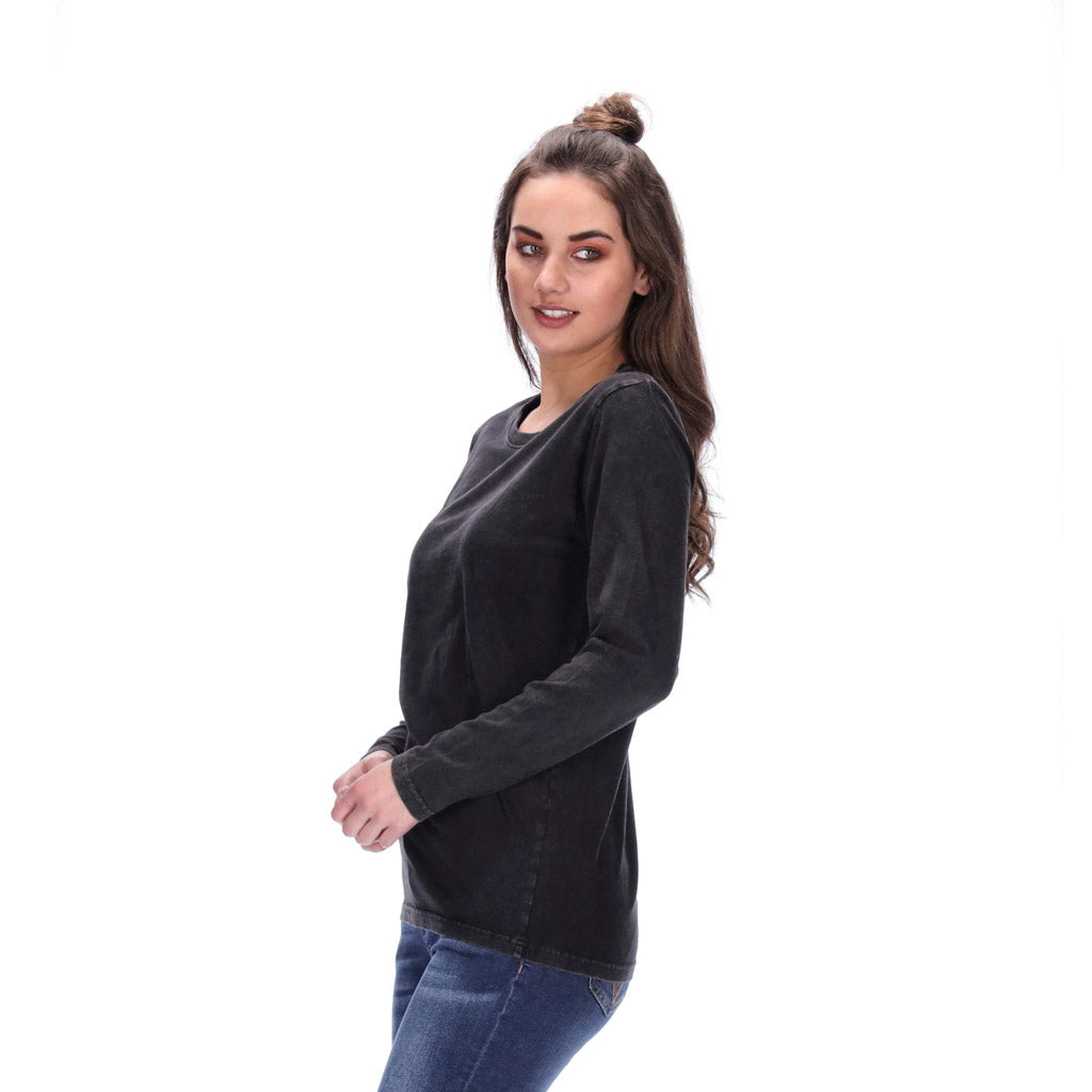 Nina Top Distressed Black