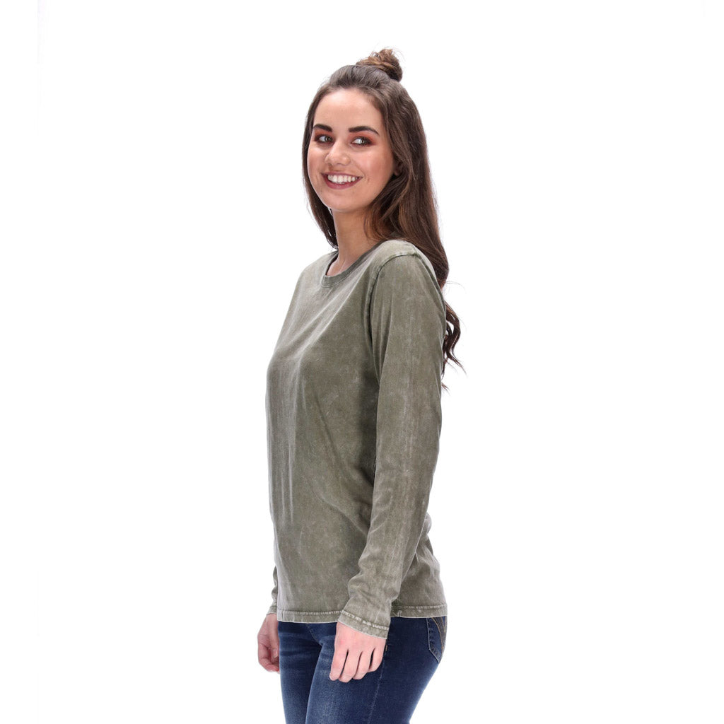 Nina Top Distressed Khaki