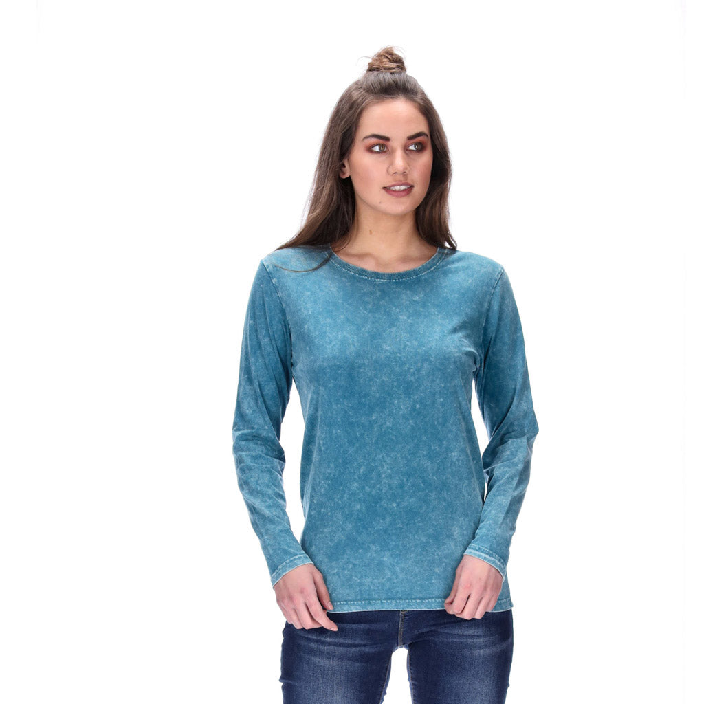 longsleeve top distressed teal