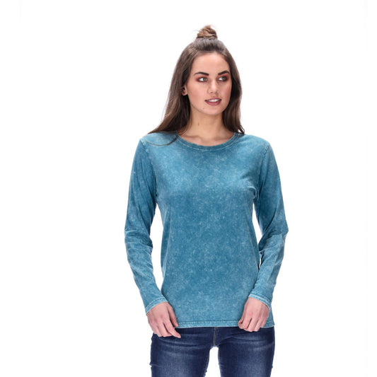 longsleeve top distressed teal