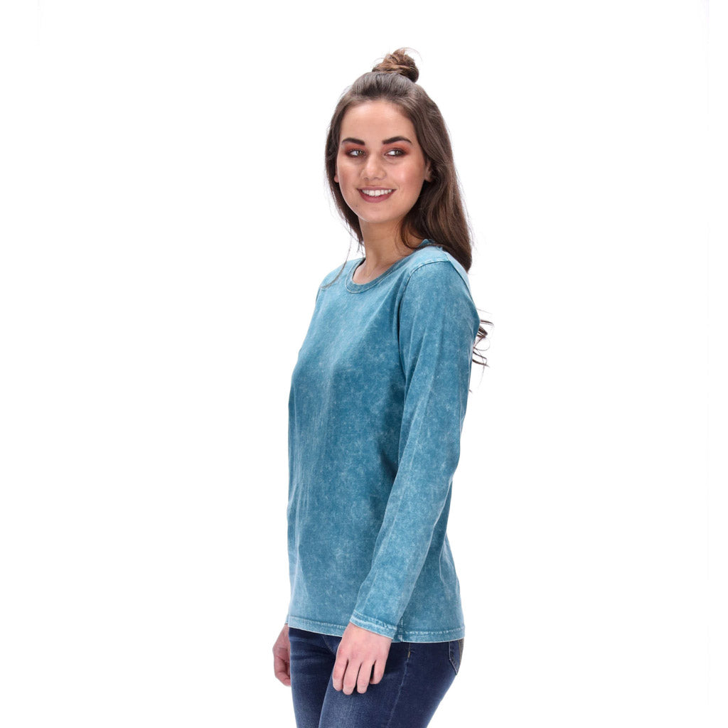 Nina Top Distressed Teal