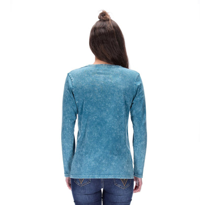 Nina Top Distressed Teal