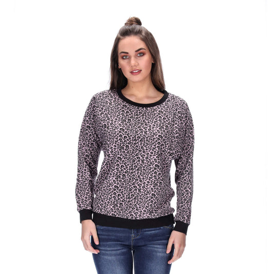 lilac purple and black leopard print womens sweater