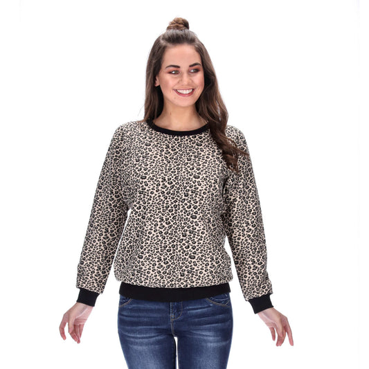 black and vanilla leopard print womens sweater